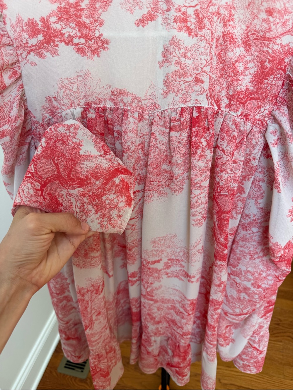 Floral Puff-Sleeve Mini Dress in Pink - Picture 7 of 7